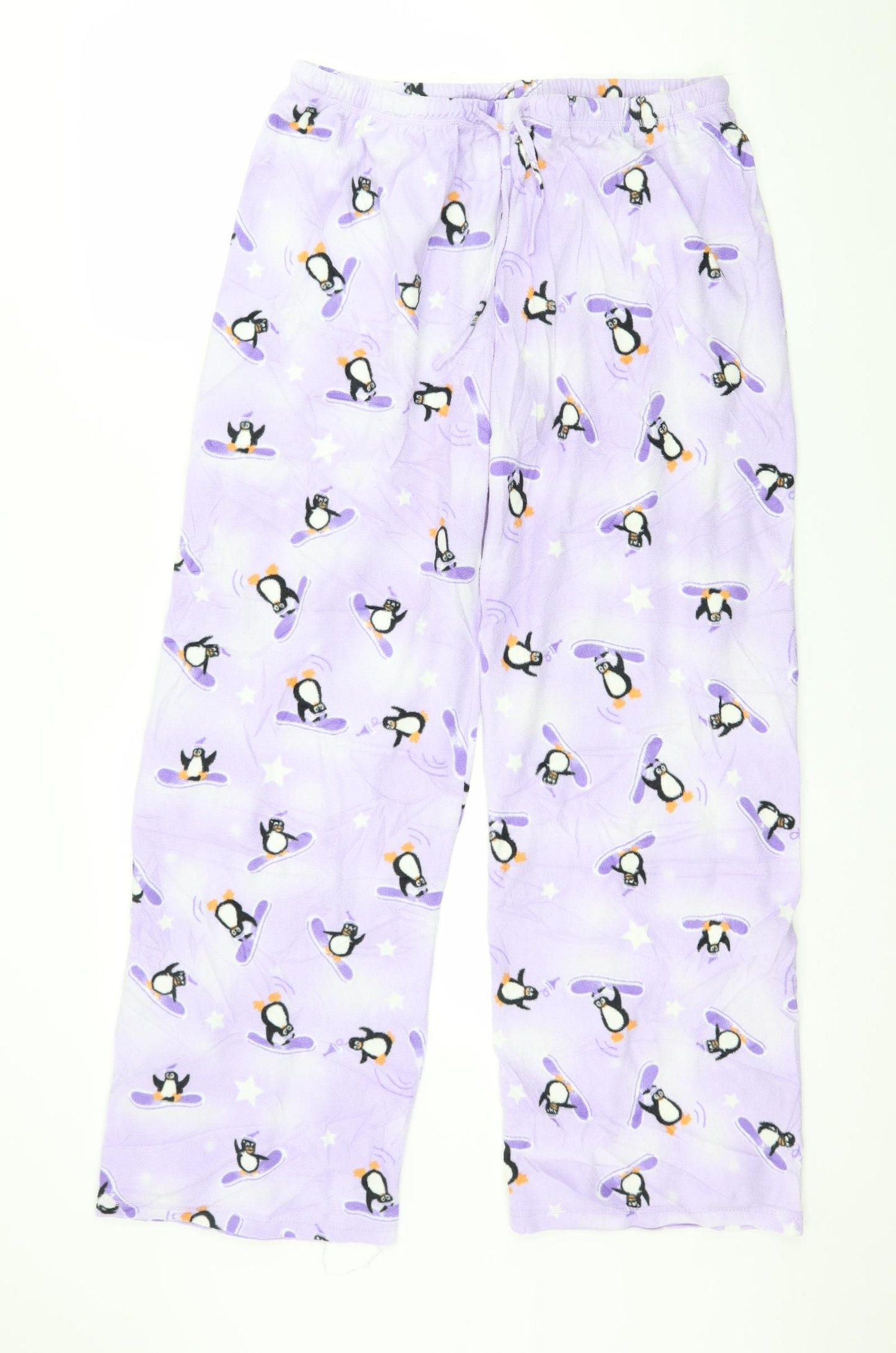 Secret Possesions Womens Purple Geometric Fleece Capri Pyjama Pants Size 12  - Penguin