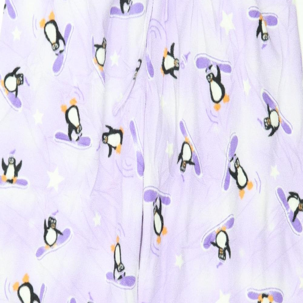 Secret Possesions Womens Purple Geometric Fleece Capri Pyjama Pants Size 12  - Penguin