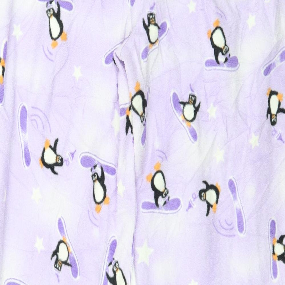 Secret Possesions Womens Purple Geometric Fleece Capri Pyjama Pants Size 12  - Penguin