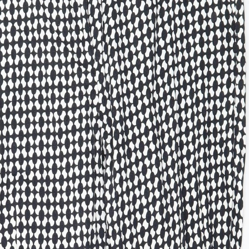 H&M Womens Black Geometric  Trousers  Size 14 L27 in
