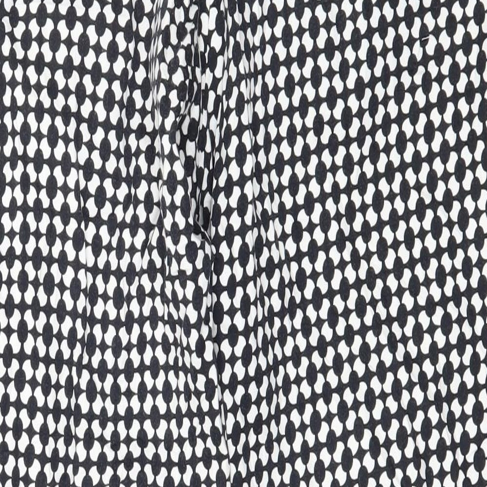 H&M Womens Black Geometric  Trousers  Size 14 L27 in