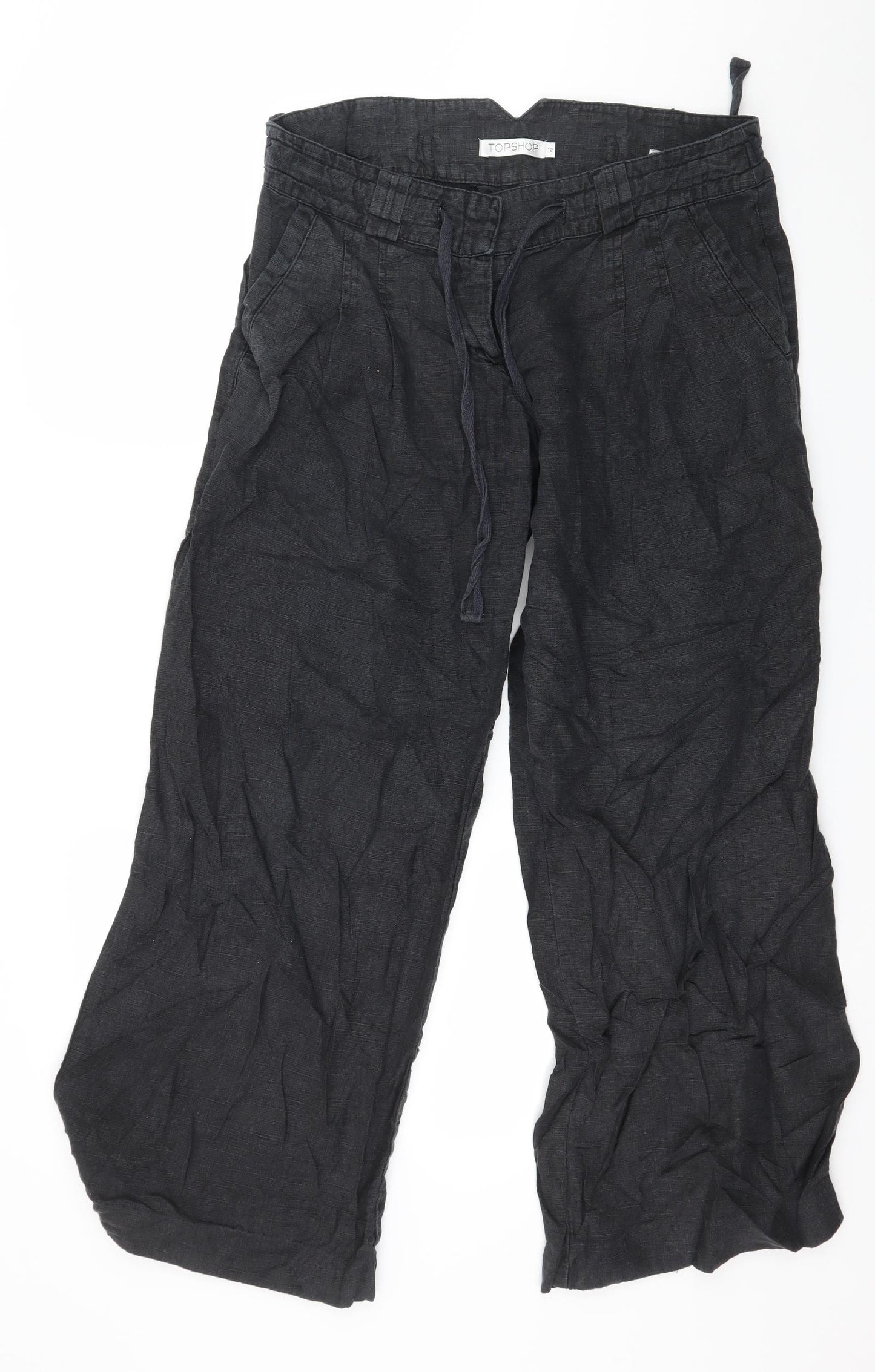 Topshop Womens Grey   Trousers  Size 12 L29 in
