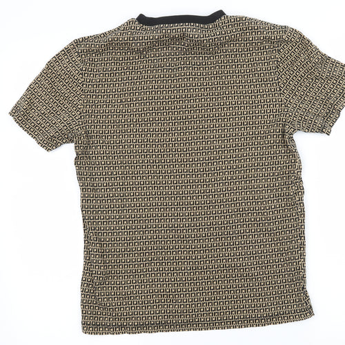 River Island Womens Brown Geometric Jersey Basic T-Shirt Size XS