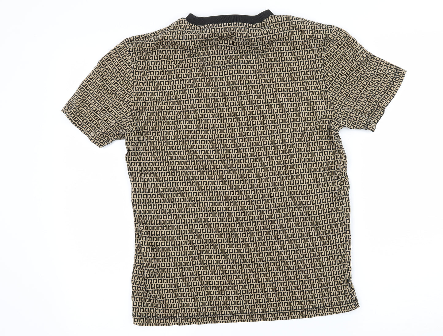 River Island Womens Brown Geometric Jersey Basic T-Shirt Size XS
