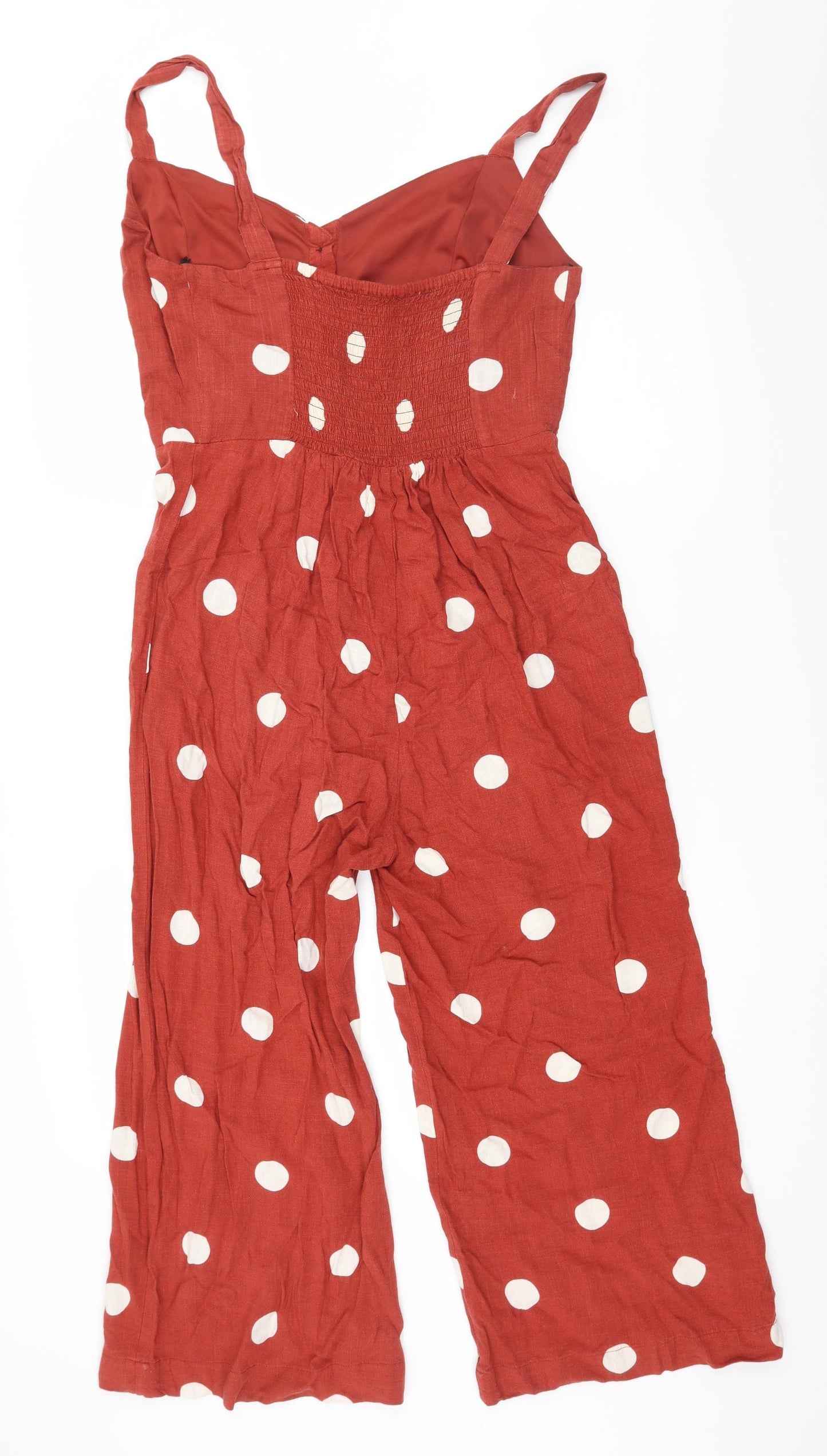 Primark Womens Red Polka Dot  Jumpsuit One-Piece Size 12 L19 in