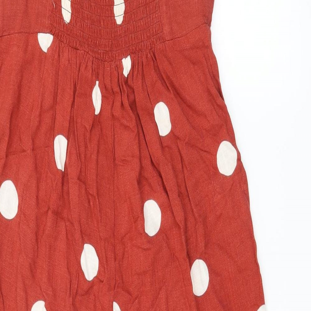 Primark Womens Red Polka Dot  Jumpsuit One-Piece Size 12 L19 in