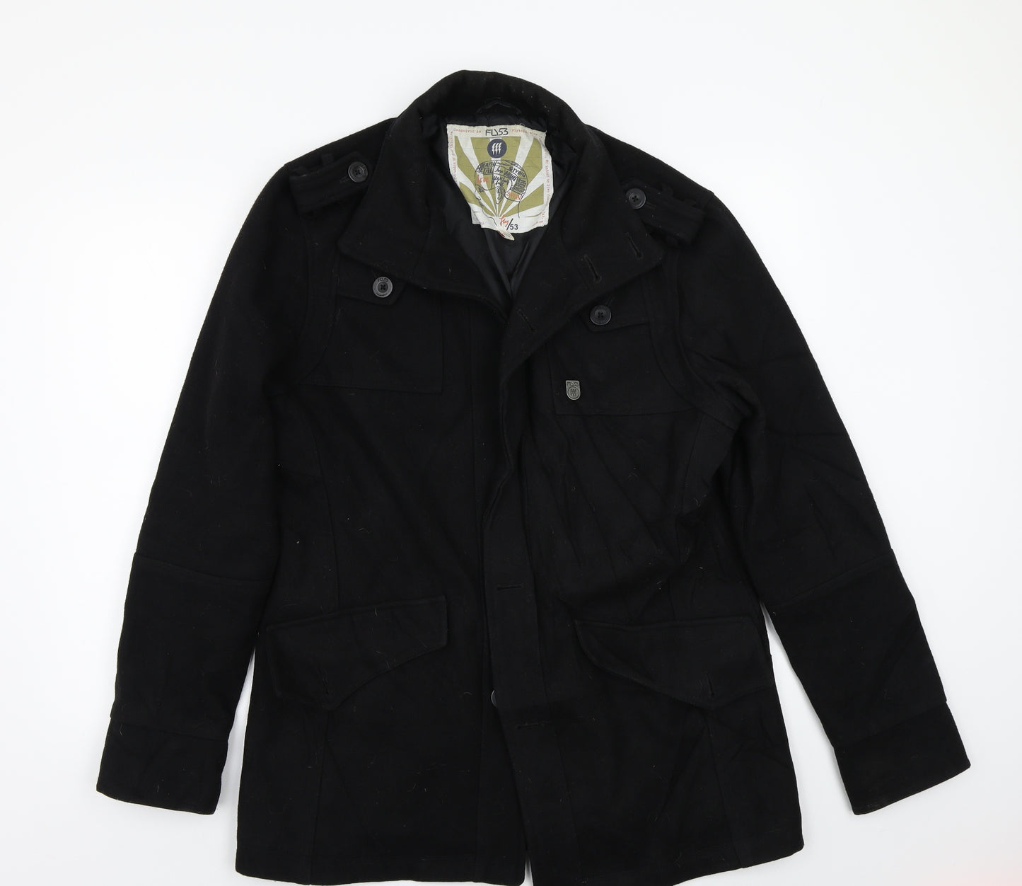 Fly 53 Mens Black   Jacket Coat Size L