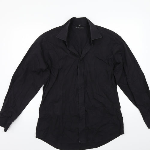 Milan Mens Black    Button-Up Size 16