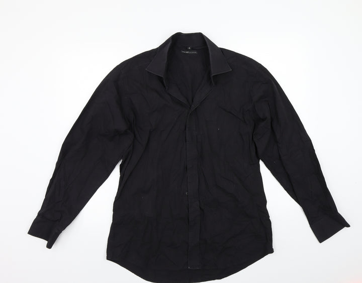 Milan Mens Black    Button-Up Size 16