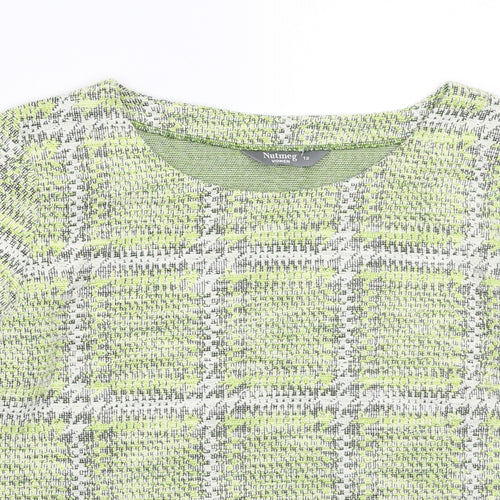 Nugmeg Womens Green Check  Basic T-Shirt Size 12