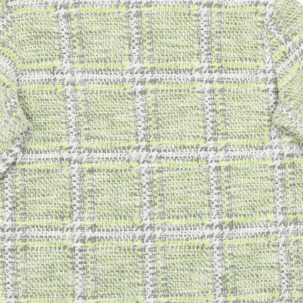 Nugmeg Womens Green Check  Basic T-Shirt Size 12