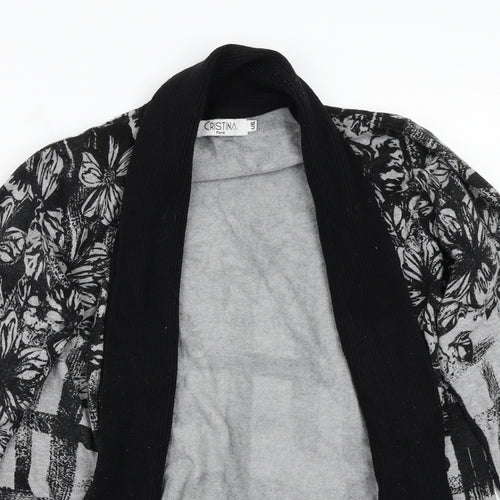 Christina Womens Grey Floral  Cardigan Jumper Size XL