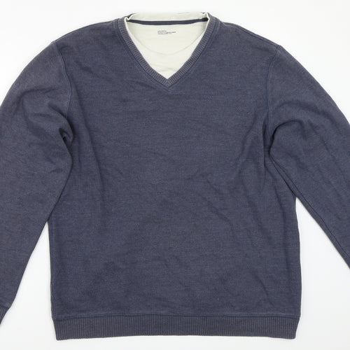 Easy Mens Blue   Pullover Jumper Size L