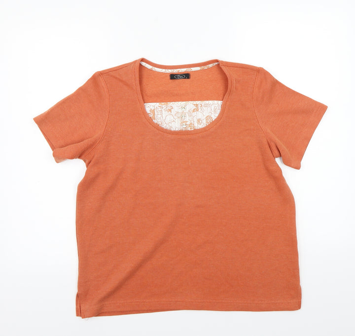 BM Womens Orange Basic T-Shirt Size S