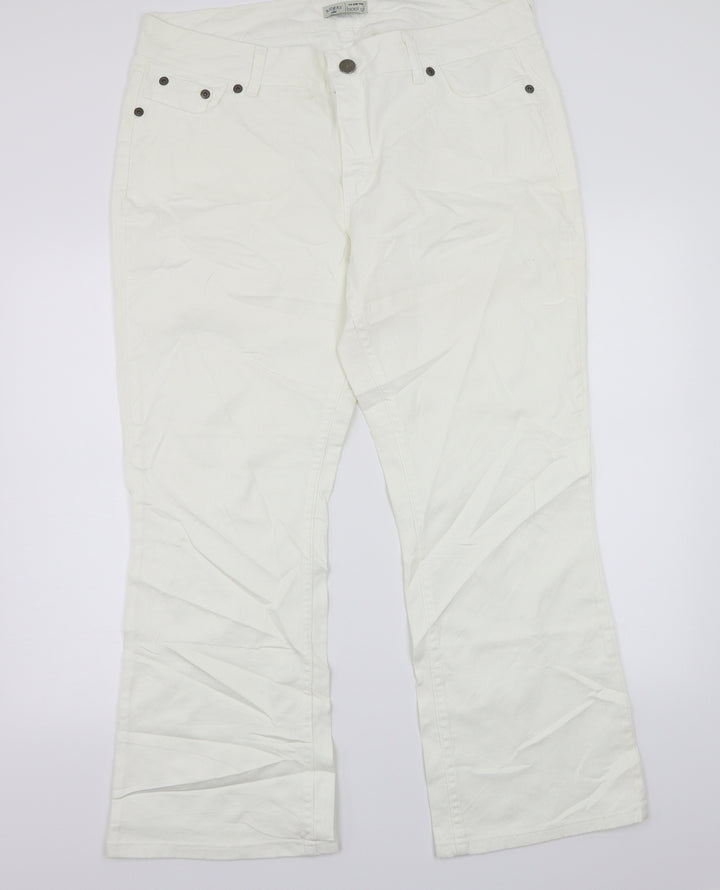 Raiders Womens White   Straight Jeans Size 18 L28 in