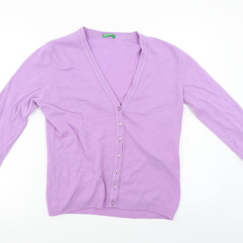 United Colours of Benetton  Womens Purple   Cardigan Jumper Size M