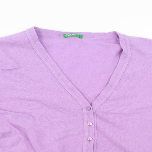 United Colours of Benetton  Womens Purple   Cardigan Jumper Size M