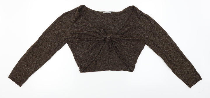 Marks and Spencer Womens Brown Cardigan Jumper Size 16