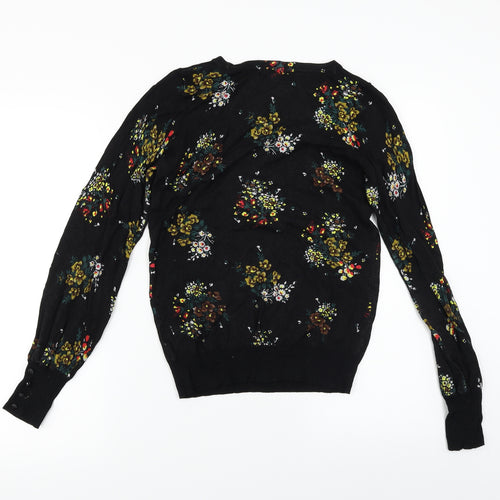 NEXT  Womens Black Floral  Pullover Jumper Size 6