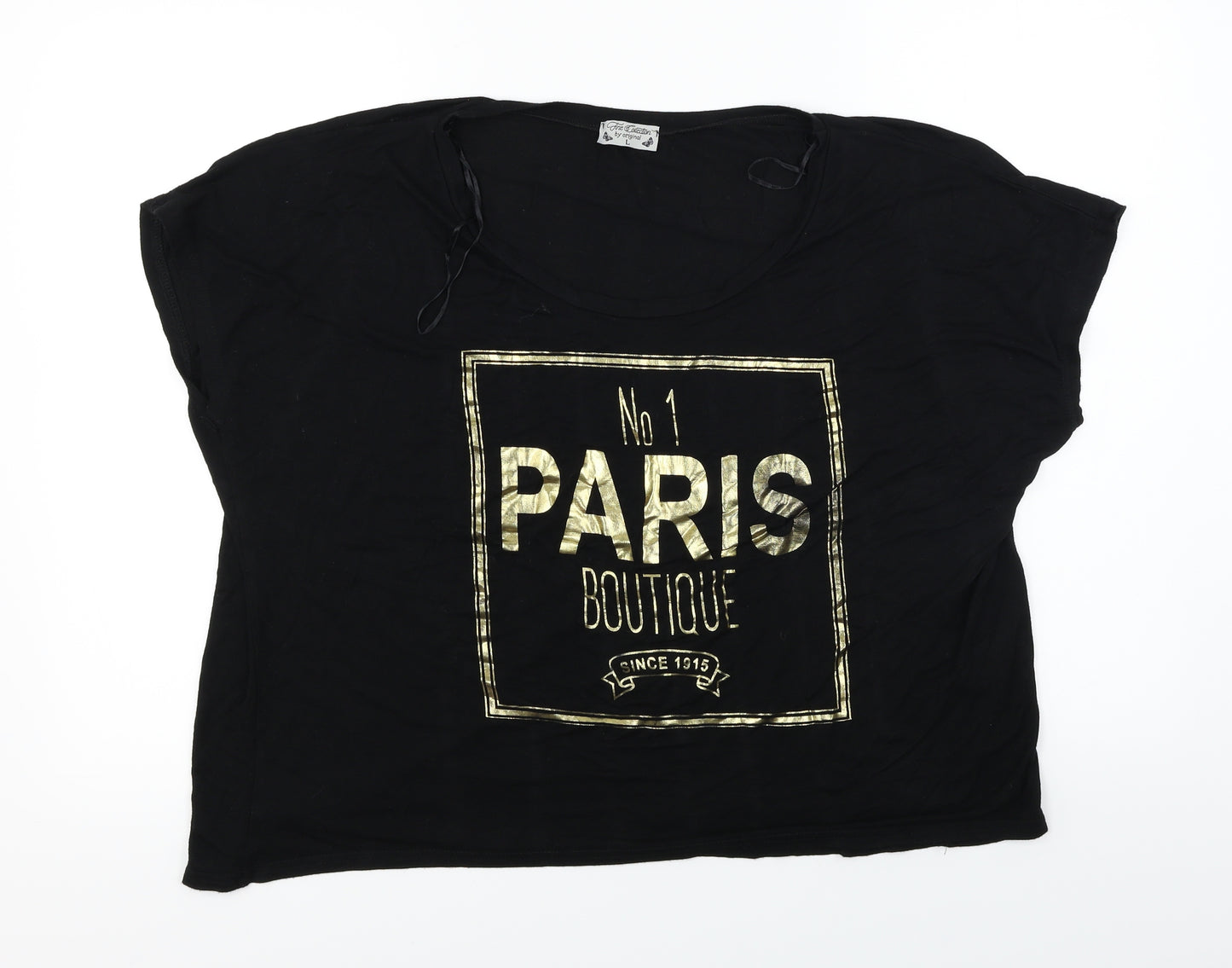 fine collection Womens Black   Basic T-Shirt Size L