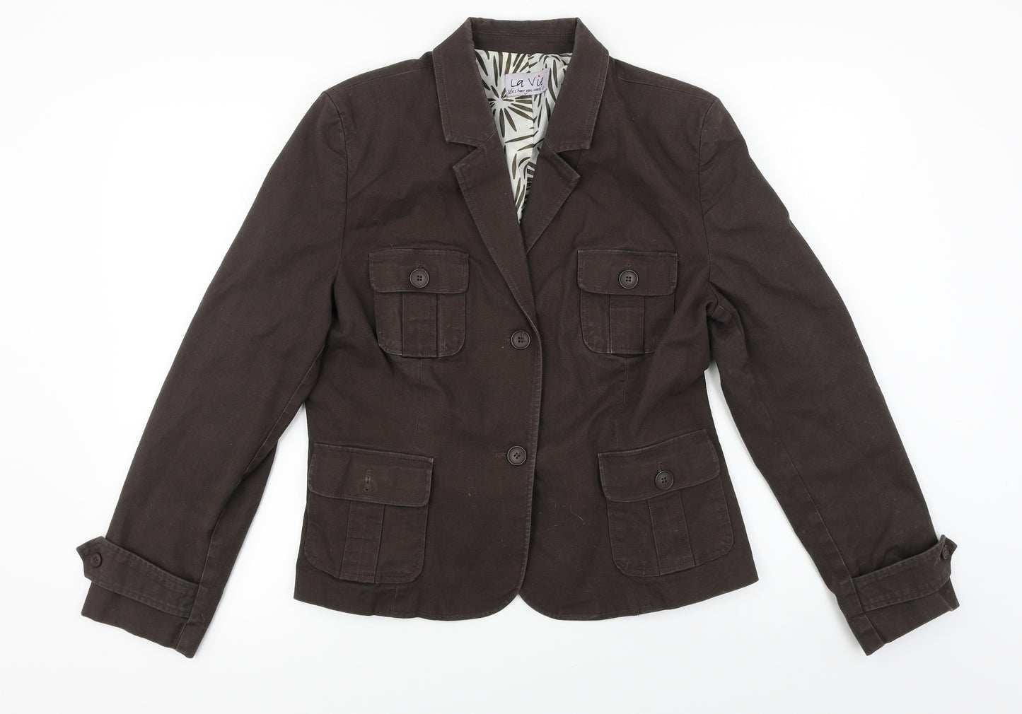 La vie  Womens Brown   Jacket Coat Size 14