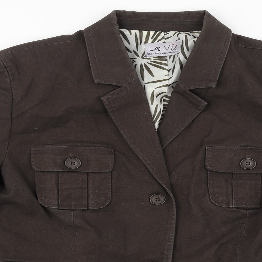 La vie  Womens Brown   Jacket Coat Size 14