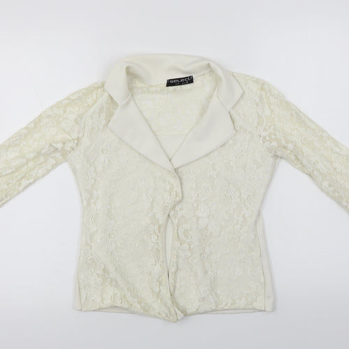 Select  Womens White   Full Zip Jumper Size 8