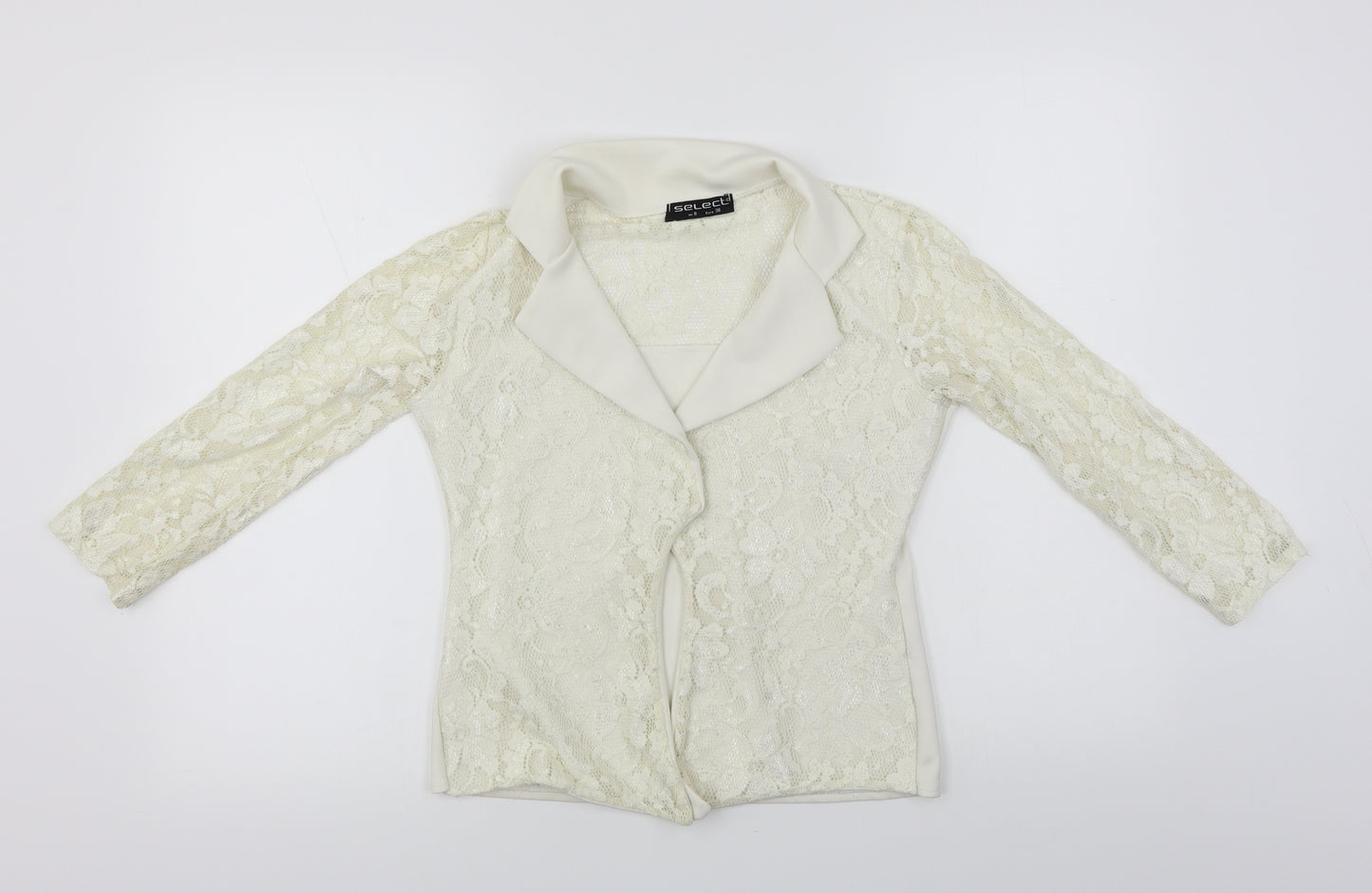 Select  Womens White   Full Zip Jumper Size 8