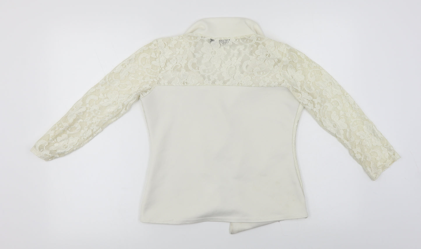 Select  Womens White   Full Zip Jumper Size 8