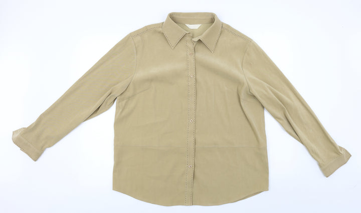 For Woman   Womens Brown   Basic Button-Up Size 16