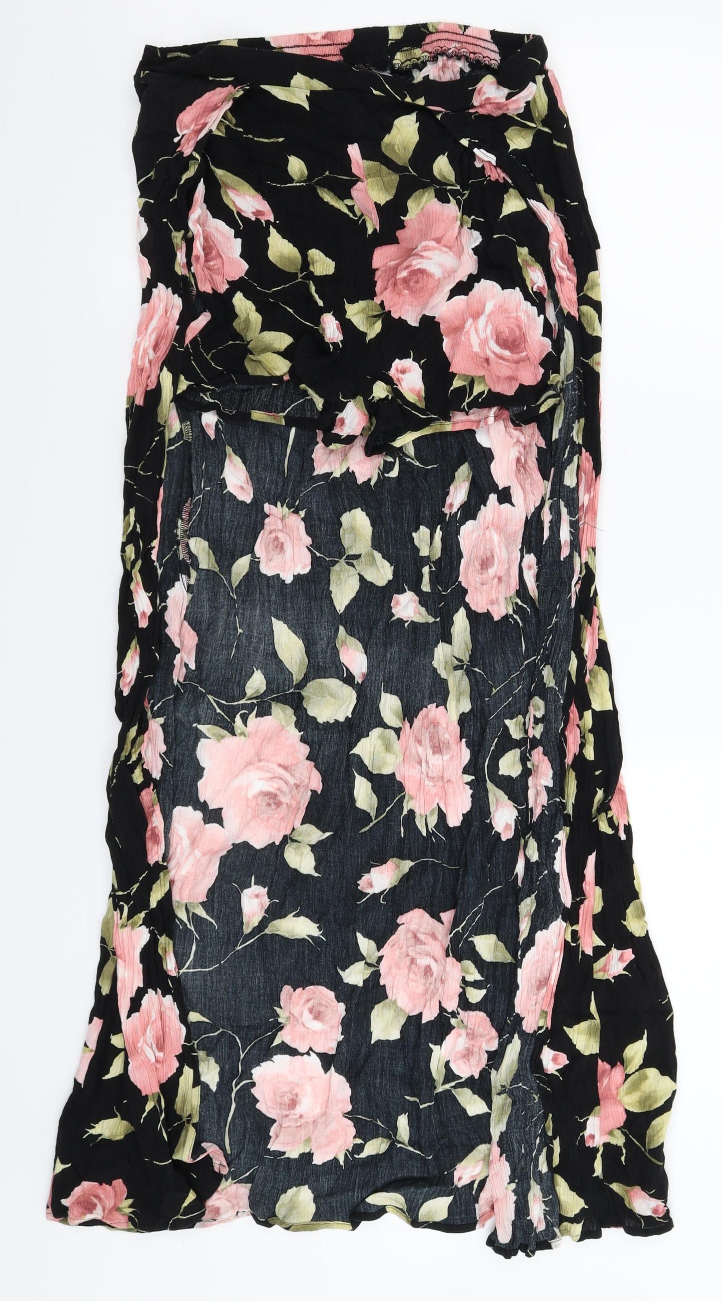New Look Womens Black Floral  Maxi Skort Size 10