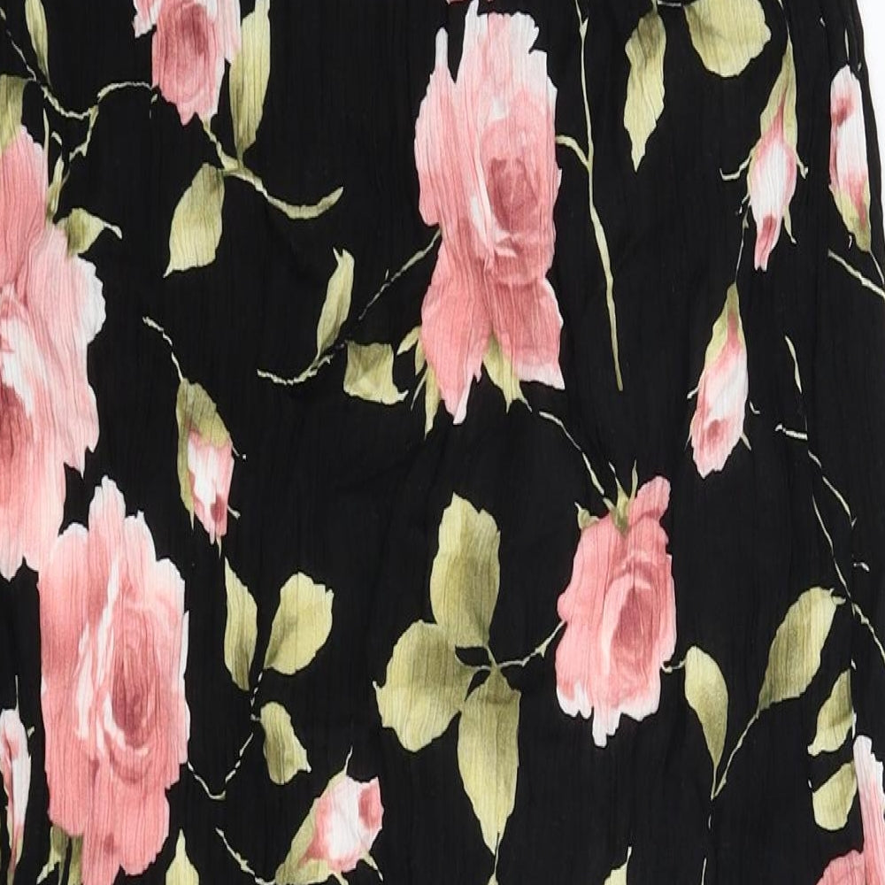 New Look Womens Black Floral  Maxi Skort Size 10