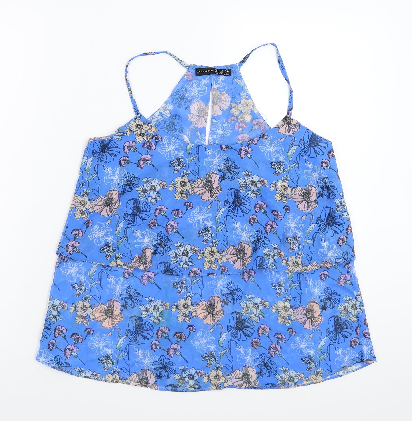 Atmosphere Womens Blue Floral  Basic Tank Size 8