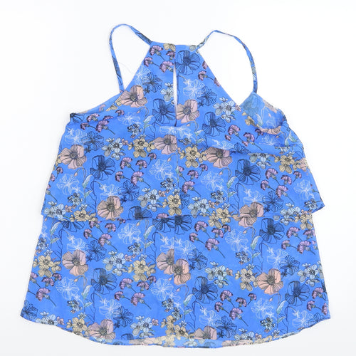 Atmosphere Womens Blue Floral  Basic Tank Size 8
