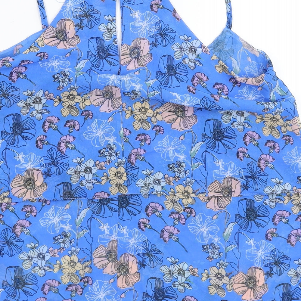 Atmosphere Womens Blue Floral  Basic Tank Size 8