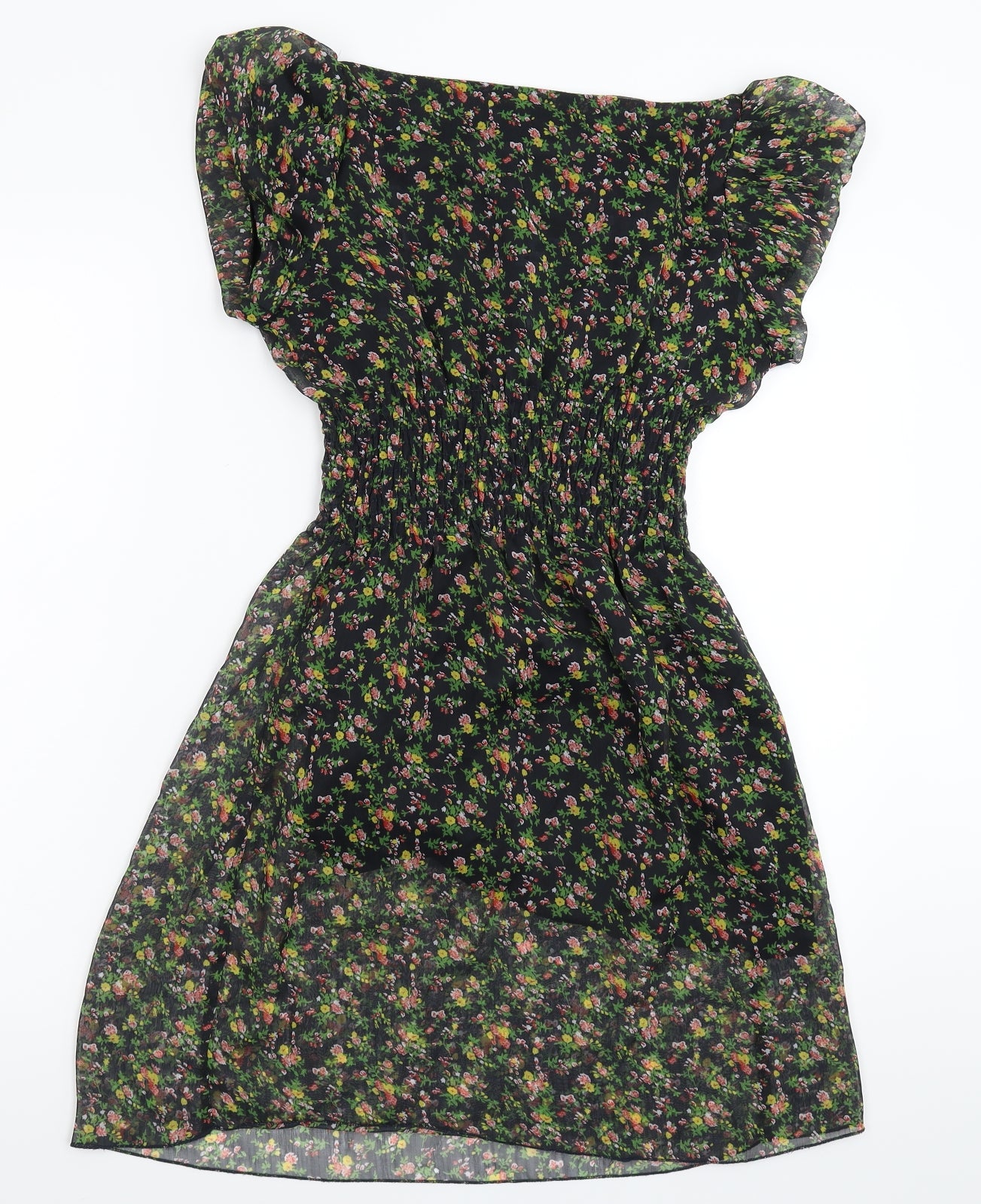 Jasmine Womens Black Floral  Fit & Flare  Size S