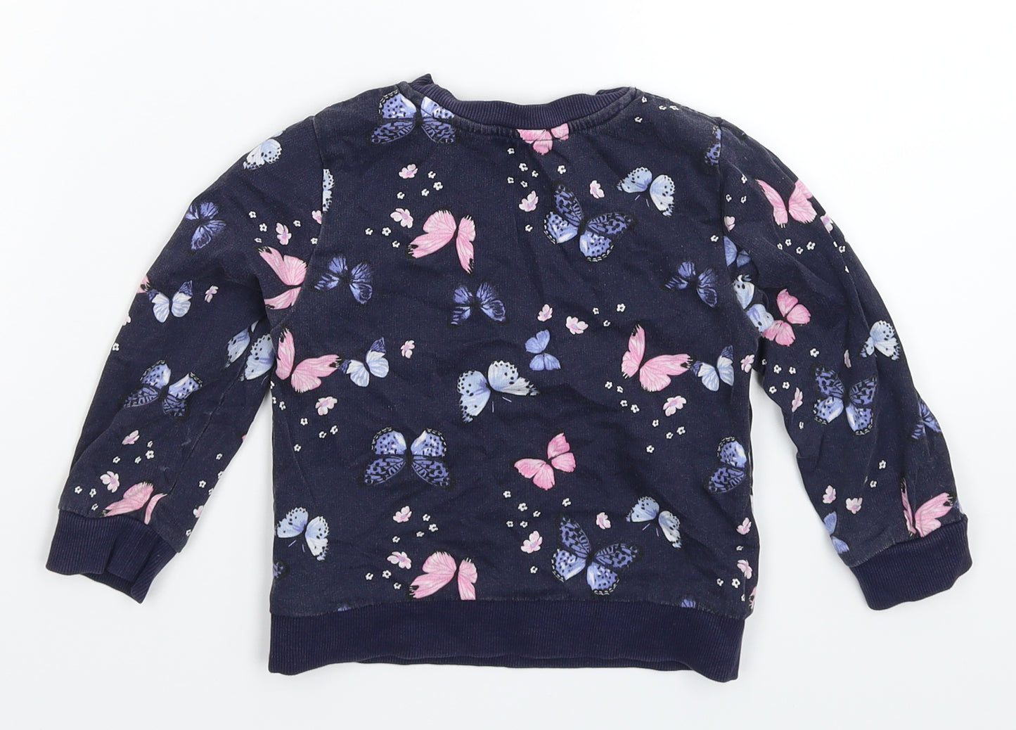 H&M Baby Blue Floral  Pullover Jumper Size 18-24 Months