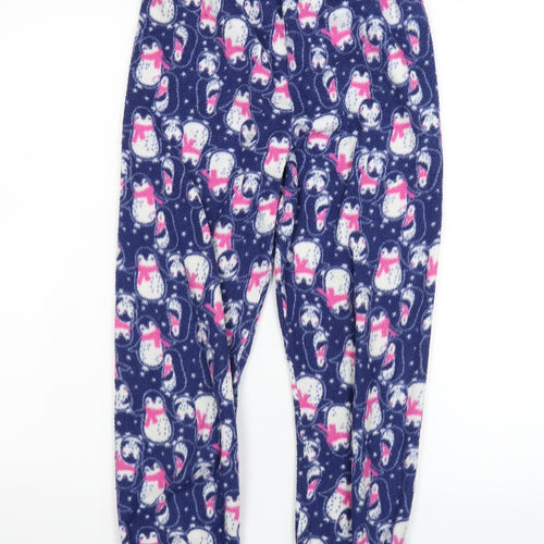 Young Dimension Girls Blue Solid Fleece Cami Pyjama Pants Size 10 Years