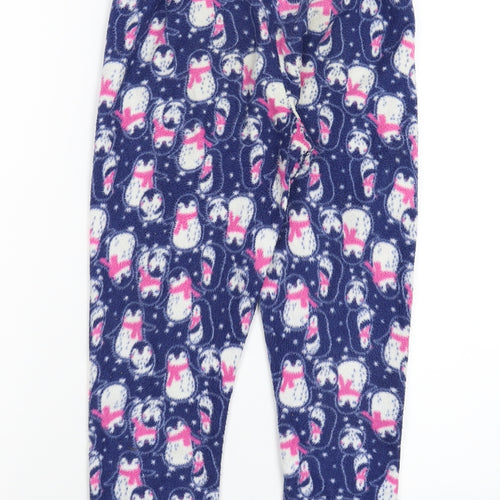 Young Dimension Girls Blue Solid Fleece Cami Pyjama Pants Size 10 Years