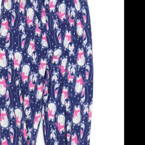 Young Dimension Girls Blue Solid Fleece Cami Pyjama Pants Size 10 Years