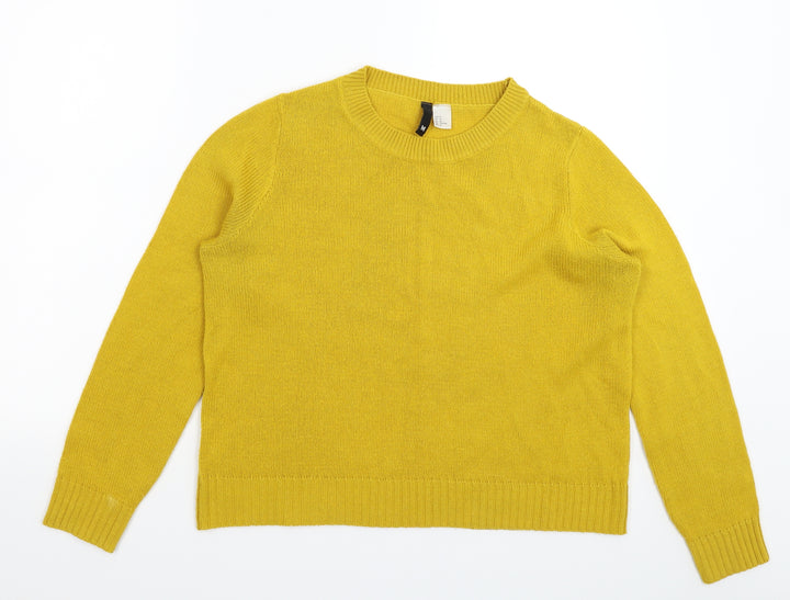Divided Womens Yellow Knit Pullover Jumper Size M