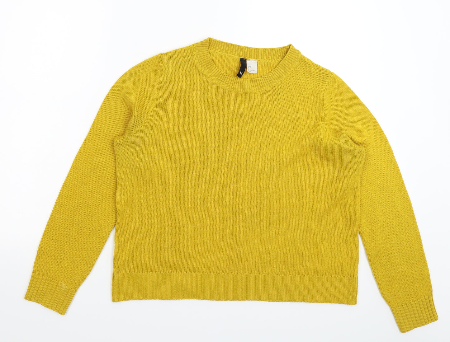 Divided Womens Yellow  Knit Pullover Jumper Size M