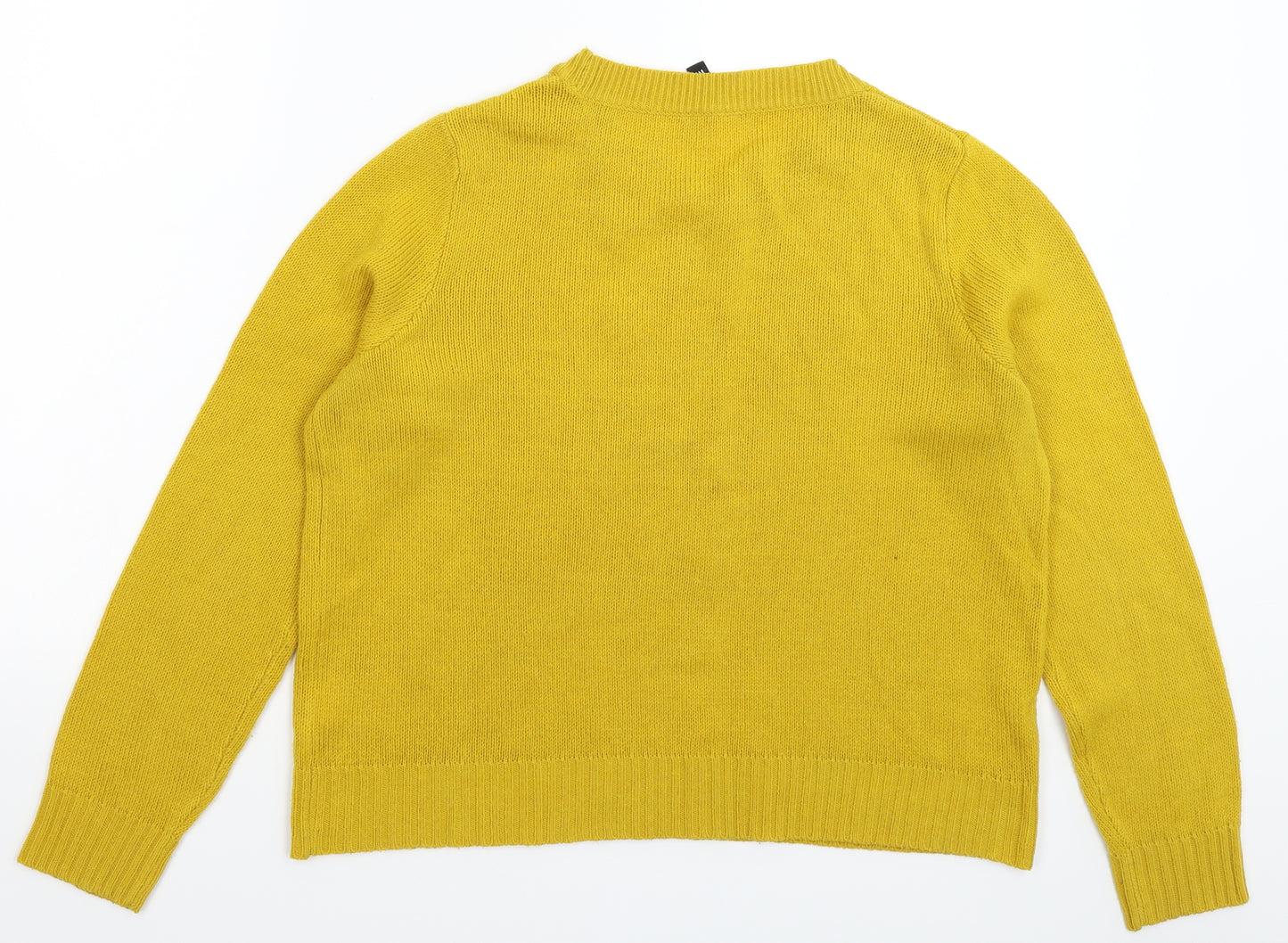 Divided Womens Yellow  Knit Pullover Jumper Size M