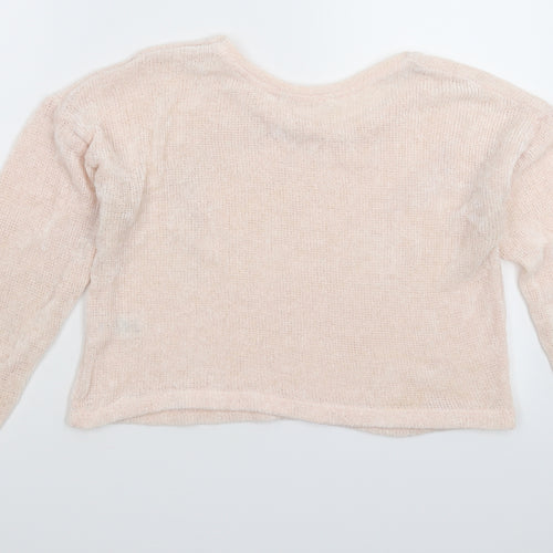 Candy Couture Girls Pink  Knit Pullover Jumper Size 13 Years