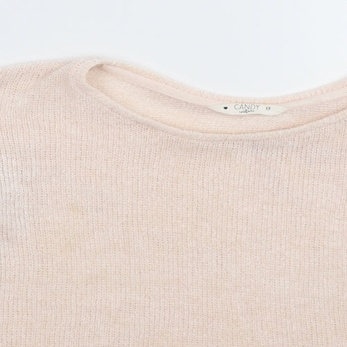 Candy Couture Girls Pink  Knit Pullover Jumper Size 13 Years