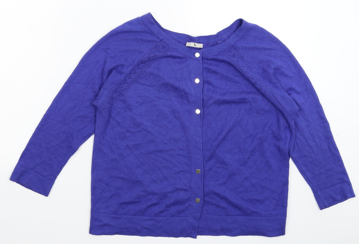 TU Womens Blue  Knit Cardigan Jumper Size 12