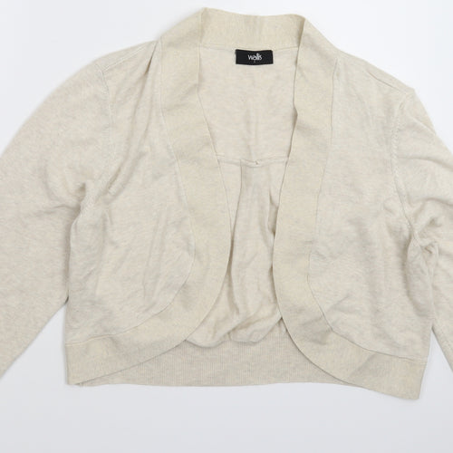 Wallis Womens Beige  Knit Cardigan Jumper Size L