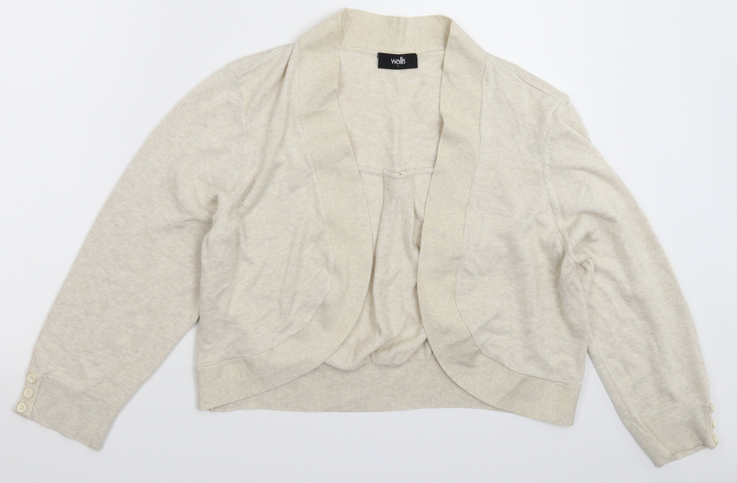 Wallis Womens Beige  Knit Cardigan Jumper Size L