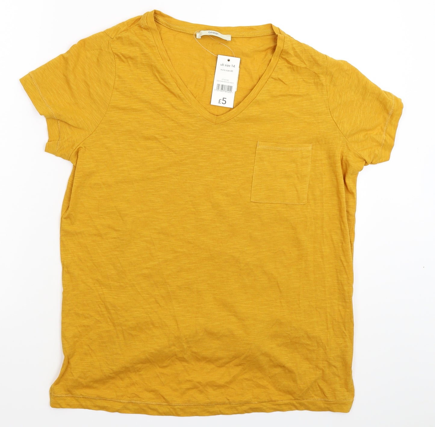 George Womens Beige   Basic T-Shirt Size 14