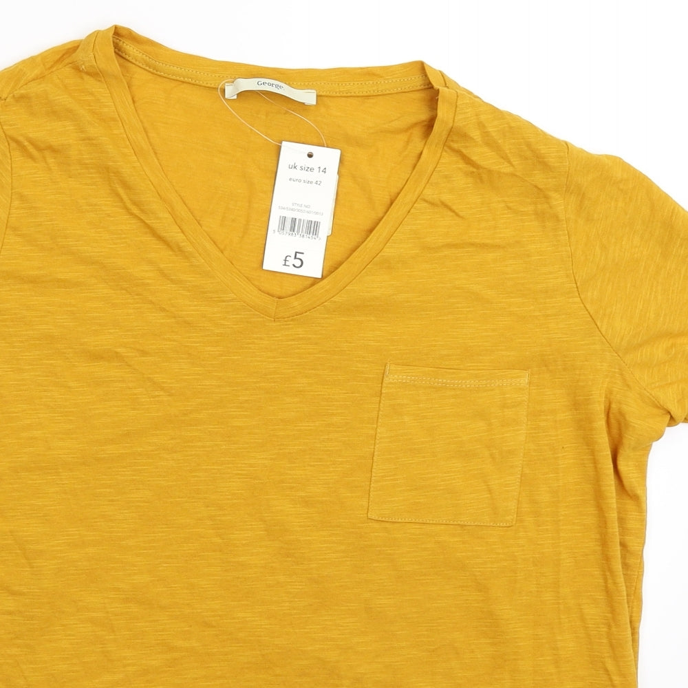George Womens Beige   Basic T-Shirt Size 14